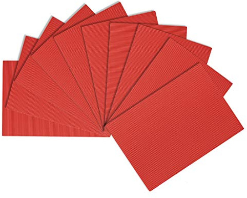 sourcing map 10pcs Corrugated Cardboard Paper Sheets,Red,7.87-inch x 11.81-inch,for Craft and DIY Projects