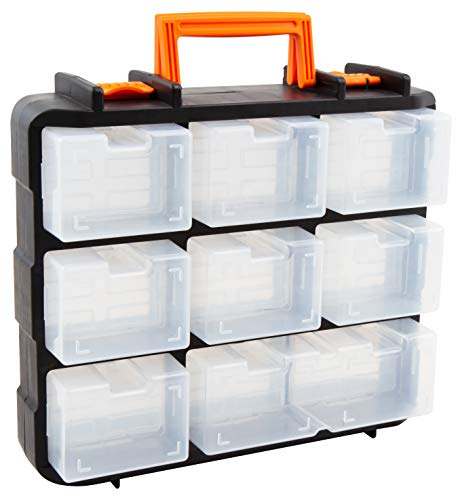 MC POWER - Sortimentskasten Organizer Sortierbox für Kleinteile | 350x310x135mm, 18 Fächer, einzeln verschließbar