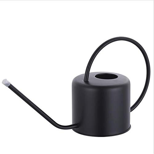 QYLJZB Arrosoir en métal à long bec - 1,3 l - Arrosoir portable - Pour plantes d'intérieur et d'extérieur - Noir