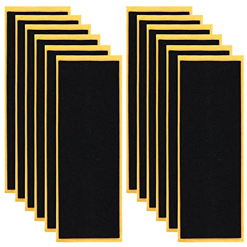 Aster 12 Stück Skateboard Griptape 38mm*110mm Fingerboard Foam Grip Tape, Selbstklebender Grip-Tapes für Mini Skateboards, Schwarz Antirutschbelag Schleifpapier für Fingerboard oder Fingerskate