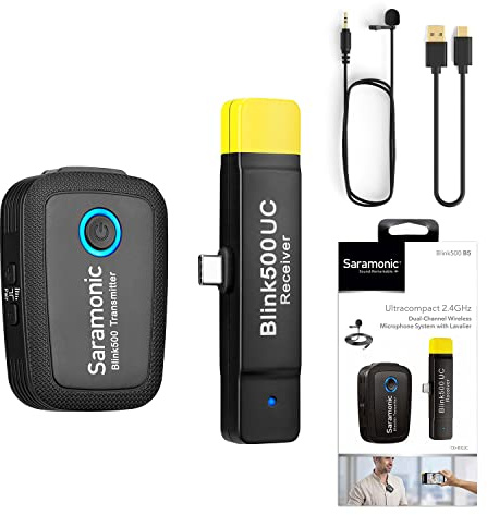 Saramonic Blink500 B5 2.4GHz Ultracompact Wireless Lavalier Microphone System Plug&Play USB-C Receiver for Android Devices