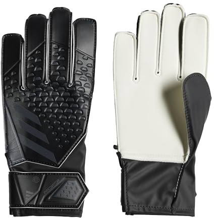 adidas Unisex Kids Goalkeeper Gloves (W/O Fingersave) Predator Training Goalkeeper Gloves, Black/Black/Black, HY4077, 4