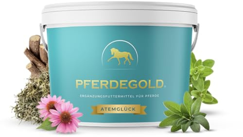Pferdegold Atemglück 1,5kg | Pferde Pellets mit optimaler Kräuter-Versorgung - Für alle Pferderassen - 100% Natürlich - Made in Germany