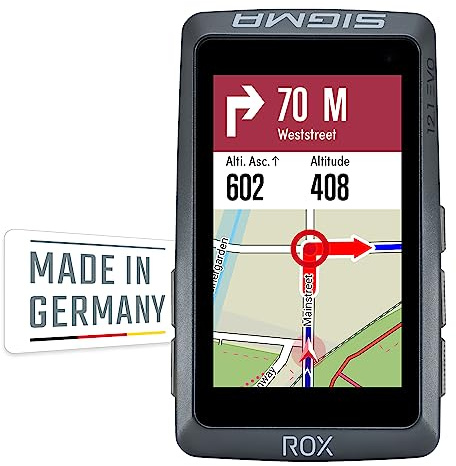 SIGMA Sport – ROX 12.1 EVO Ciclocomputer GPS wireless 3 | Made in Germany | Navigatore bici con 150 funzioni, GLONASS & Bluetooth - Compatibile con Komoot & E-Bike - Set con Sensore, Grigio Notte