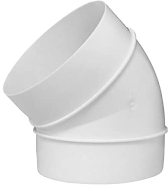 Ø 125mm Curva 45° per Tubo Tondo - Raccordo per Tubi di Ventilazione - Plastica PVC