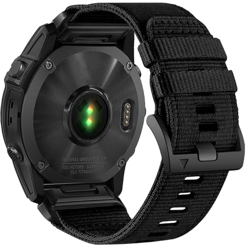Yooside Robust klockarmband i nylon för Garmin Fenix 7X/Fenix 6X/Fenix 5X/Enduro, justerbart, vävt 26 mm-Quick Fit-sportarmband i nylon, med spänne i rostfritt stål, passar Epix Pro 51 mm, QuickFit