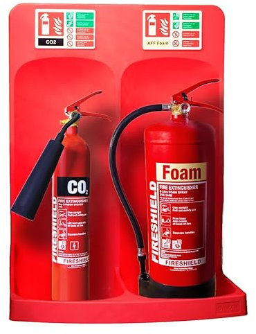 Double Red Fire Extinguisher Stand - FireShield
