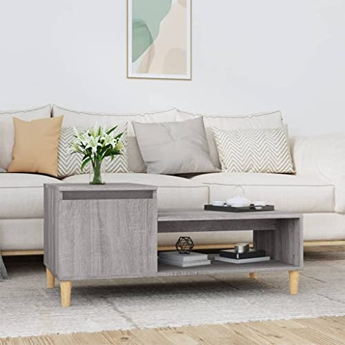 BUKSCYJS Mittel Beistelltisch,Tisch Wohnzimmer Moderncouchtisch Grau Sonoma 100x50x45 cm Holzwerkstoffgeeignet FüR Wohnzimmer, Neben Dem Sofa, Arbeitszimmer, Konferenzraum