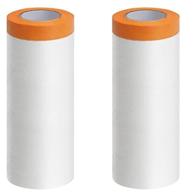 Abdeckfolie, Staubschutzfolie, Rolle, 2 Rollen, 200 cm x 20 m, selbstklebende Lackier-Abdeckfolie, staubdichte Abdeckfolie, wasserdichte Abschirmung, Abdecktuch für Möbel, Schränke, Autolackierung