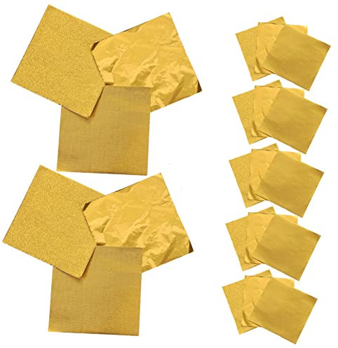 VINTORKY 6 Papel de Aluminio Dorado envoltorios de Papel de Aluminio envoltorios de de Aluminio envoltorios de Chocolate Envoltura de Chocolate té Bolas de sésamo Papel de Regalo