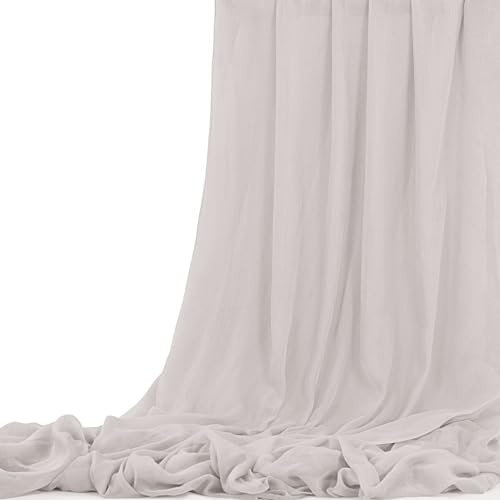Teruntrue Grey Wedding Gauze Cheesecloth Fabric, 10 Yard Cheesecloth Arch Draping Ceiling Drape Table Runner Fabric, Grey DIY Cheesecloth for Table Runner Chair Sash Napkins Drape Wedding Decoration