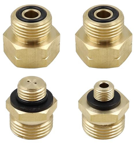 Hsthe Sea 4 Stück Gaskartuschen Adapter, Gasflaschen Adapter Set,Gasanschluss Adapter aus Messing, Gas Adapter Set (Standardflasche + Füllset)