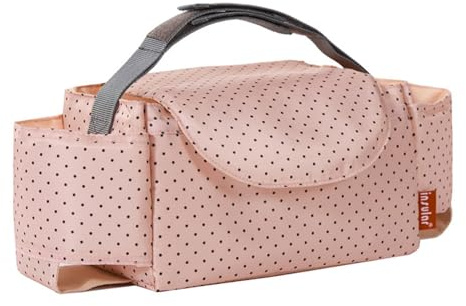 Hiseng Kinderwagen Organizer Kinderwagentasche Wasserdicht Kinder Buggy Organizer Baby Große Universal Multifunktionale Aufbewahrungstasche für Windeln Flaschen Spielzeug (Rosa,21X12X12cm)