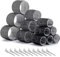 Romon Rulos Pelo Grandes, 31 Kit con 18 Rizador sin Calor Rulos para el Pelo Grandes 20mm 30mm 40mm con 12 Clips, Autoadhesivas Bigudies Pelo Rulos Yautoadhesivos, Profesional Rulo de Peluqueria Salón