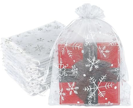 Presentpåsar i silver, 7 x 9 cm, organza små presentpåsar, 7 x 9 cm, smyckespåsar för bröllop med dragsko, godispåsar för födelsedag, bröllop, jul, presentförpackning