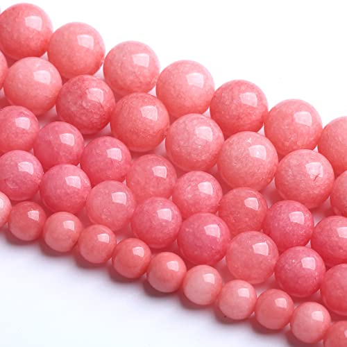 120 perline in pietra naturale di giada rosa, 6 mm, perline di calcedonio rodocrosite, per la creazione di gioielli fai da te, 2 fili