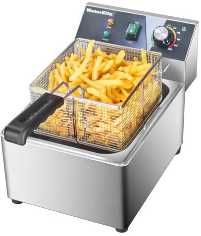 WaterElfo Electric Deep Fryer Commercial Deep Fryer With Basket 1800W Pounds Troperature Control and Timer Large capacity fryers for home use outdoor (9L 1800W)