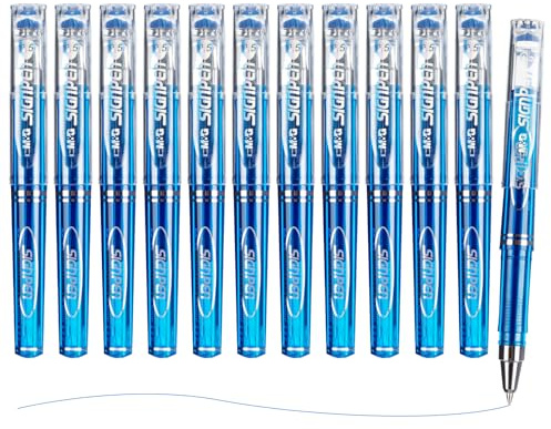 M&G Mini Gel Pens, Blue Ink Gel Pen Fine Point 0.5mm, Roller Ball Gel Pens Smooth Writing with Anti-Slip Grip & Plug-In Cover for Office Supplies School Women Men (12 Pack)