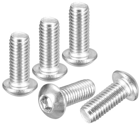 DTGN M8-1.25x20mm Linsenkopfschrauben mit Innensechskant - 25er Pack - Geeignet für Rennrad, Auto, Motorrad - 304 Edelstahl weiß lackiert - Sechskant-Antriebsbefestigungen