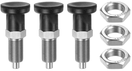 QUARKZMAN 3pz Pulsante Sfera Molla Naso Sfera M16x1.5 Filettatura 8mm Dia. | Perno Acciaio Inossidabile Pomello Ritorno Plunger Indice Retrattile Non Bloccante, per Attrezzature Industriali