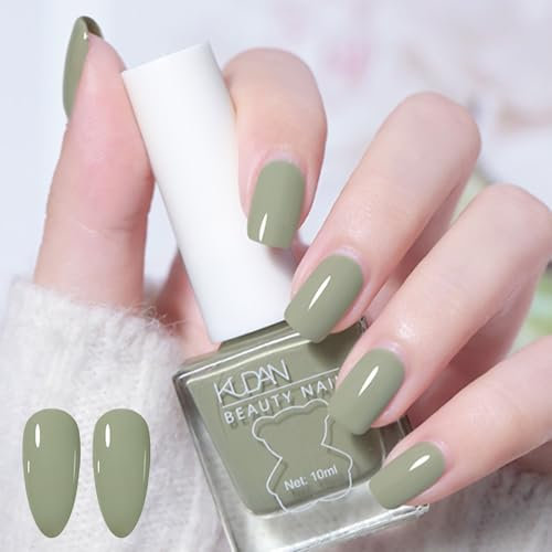 Fresh Green Nail Polish - Sage Green Nail Varnish - Breathable Air Quick Dry Nail Polish - Easy Apply Long Lasting Nail Varnish - Olive Nail Paint Nail Art Polish For Manicure DIY