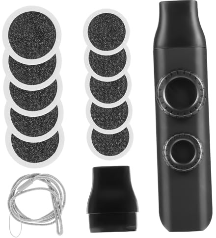 Schwarzes Kazoo mit Zwei Löchern 1 Stück für Erwachsene | Ersatzband Doppelbohrung Abs Tritan Silikon und Runde Membranen für Begleitung