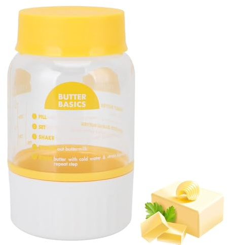Butter Maker Cup Manual Butter Butterbutters Shaker 155.00 G/5.47oz Plastik Multifunktional Cremeabscheider Zuverlaufe Butterherstellung Flasche Eingebautes Sieb