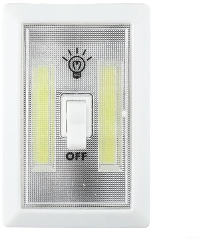 CNANRNANC COB LED senza fili a batteria interruttore da parete luce per capannone garage armadio armadio illuminazione con interruttore on off bianco