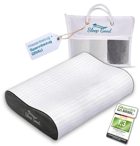Sleep Good Lot de housses de coussin de nuque - Respirantes pour coussin de soutien de la nuque - Taie d'oreiller hypoallergénique 35 x 60 cm avec housse de serrage - Housse de coussin de nuque avec
