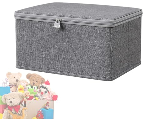 Contenitore richiudibile – Organizzatore impilabile – Cassapanca in plastica con coperchio sicuro | Contenitore di protezione per fornitori, cassetta per giocattoli multiuso, contenitore impilabile