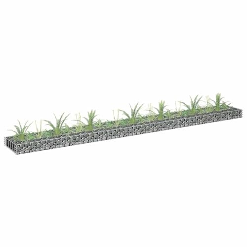 KTHLBRH Lit Gabion surélevé en Acier galvanisé pour Jardin et terrasse, Bac à Fleurs Robuste avec Structure grillagée Stable, Remplissage par Pierres ou Gravier, Idéal Parterre