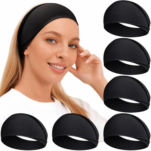 Loiluliy Headbands for Women's Hair, 6 Pcs Elastic Hair Bands Thick Head Bands - Wide, Soft and Non-Slip Unisex Hair Accessories for Sports, Gym, Running, Yoga, Makeup and Everyday Fashion