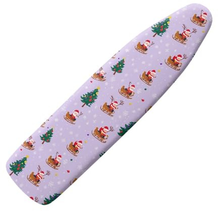 Copriasse da Stiro 140x45 Verde Viola Elastico Universale per Tutte Le Assi da Stiro, Resistente al Calore - Cordoncino di Fissaggio e Stretch-System - Facile da Cambiare