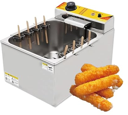 Friggitrice Elettrica Professionale 12 Litri, Automatica Con Temperatura Regolabile, In Acciaio Inossidabile, Ideale per Fast Food, Ristoranti E Snack Bar