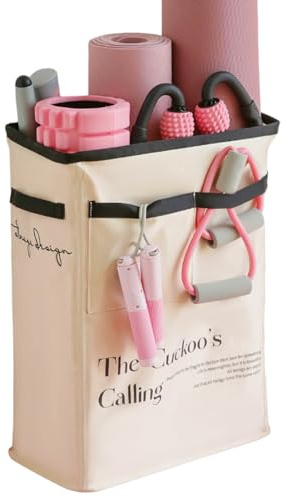 Panier de rangement pour tapis de yoga – 1 panier d'entraînement pour coussin de sol, d'entraînement avec poche en maille, bien-être, boîte en toile pour étirements, aérobic et musculation