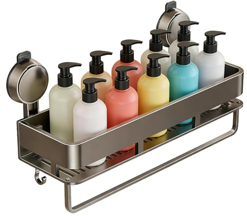 Étagère à ventouse – Rangement mural de douche, support de salle de bain sans perçage, organisateur d'évier avec forte adhérence, accessoire de maison, solution de rangement pour articles de toilette,