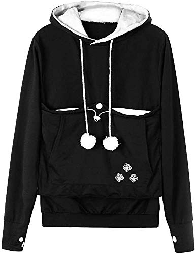 Angel ZYJ Damen Pullover Kapuzenpullover mit Katzen Hund Tasche Hundetasche Katze Sweatshirt Pulli Hoodie Kapuze Katzenpulli Beutel Langarm Herbst Winter große größen
