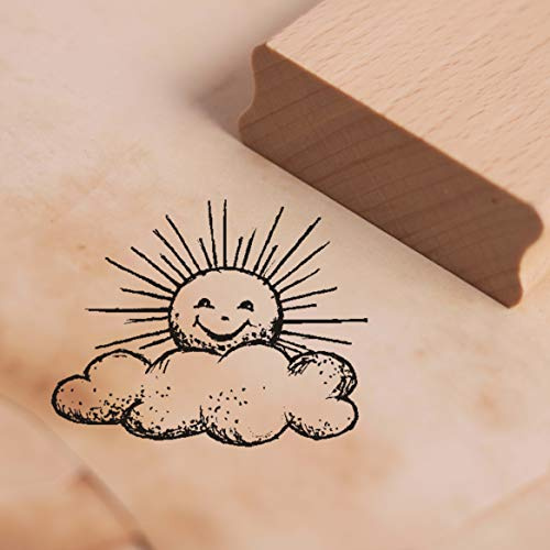 Stempel Sonne auf der Wolke - Motivstempel ca. 48 x 38 mm