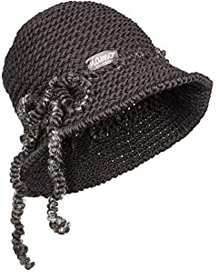 Winter-Hut MARLENE schwarz Merino Glockenhut Cloche Häkelhut Bucket Hat Damen-Hut Damen-Mütze Wollmütze siamo-handmade
