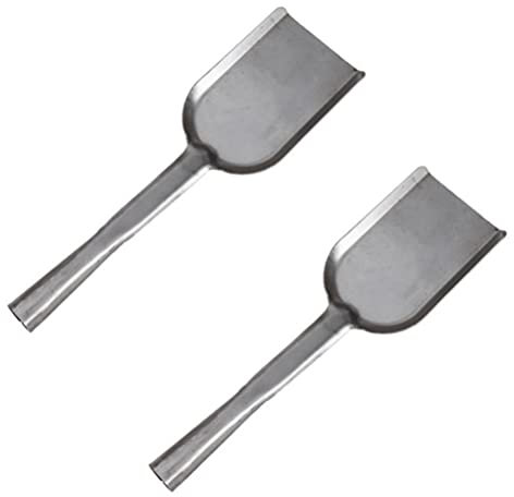Cabilock 2Pcs Long Handle Stove Shovels Grey Pot Shovel for Ash Scoop Coal Spade Multipurpose Fireplace Cleaning Tools for Home Garden Bbq 14 Inches
