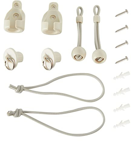 Lihopefe Bungee Jumping Tether, Weather Resistant, for Outdoor Roller Shutter - Original Length 4 inches, Spare 6 inches (Plastic, Beige)