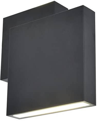 LED Außenwandleuchte Rialto, moderne Wandlampe aus Aluminium in Mattschwarz, Außenlampe mit verstellbarem Lichtstrahl,850 Lumen, 3000 Kelvin, vielseitige Wandleuchte mit Up- & Down-Effekt