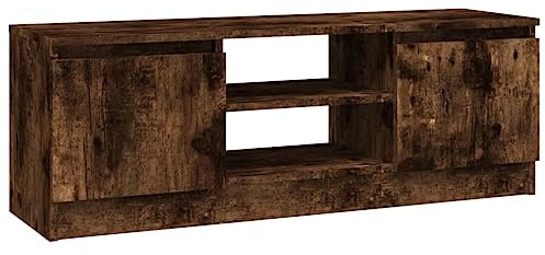 vidaXL Meuble TV avec Porte Chêne fumé 102x30x36 cm