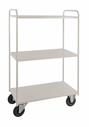 Etagenwagen mit 3 Böden 975 x 550 x 1.465 mm, Traglast: 400 kg - weiß