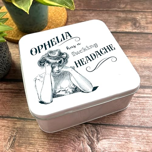 Square Medicine Storage Vintage Headache Funny Personalised Painkillers Tin Personalised Gift | Custom Gift | Personalized Tin | Personalised Tins | Gift For Her | Gift For Him