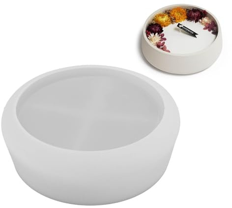 huihuay Molde grande de silicona para manualidades, resina, yeso, cemento, velas, vaso, caja de almacenamiento, contenedor de velas, fundición explosiva