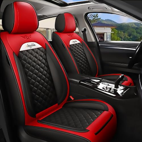 Jialuode Autositzbezüge Set für Seat Für Ibiza 2010-2022 Vordersitze und Rückbank Schonbezüge Sitzbezug Komplett-Set Schwarz Rot