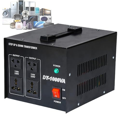 SNBGRYE 1000w Voltage Converter Transformer, 110V/120V/220V/240V Power Converter, Step Up/Down, 2-Pin Universal Socket, Household Compact