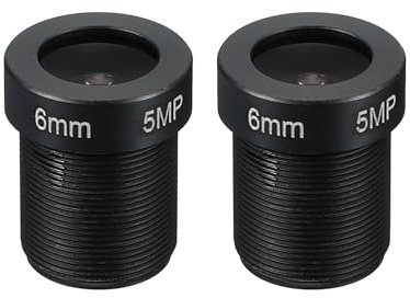 PATIKIL Objectif de caméra CCTV 6mm, Objectif de caméra de sécurité FPV F2.0 5MP 70° Objectif Grand Angle Fileté M12 pour caméra IP panoramique, Lot de 2