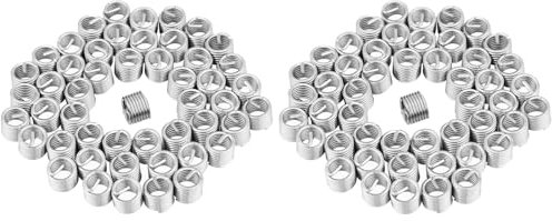 Manchons à Vis en Fil D'acier Inoxydable M8x1.25x1.5D, 100 Pièces, Inserts Filetés pour Aluminium, Matériaux à Faible Résistance en Magnésium
